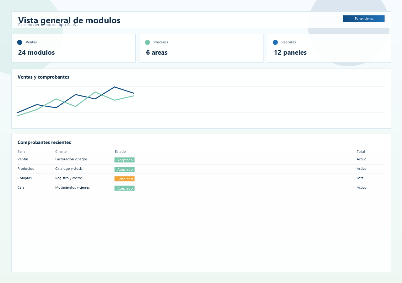 Vista previa temporal de modulos del sistema